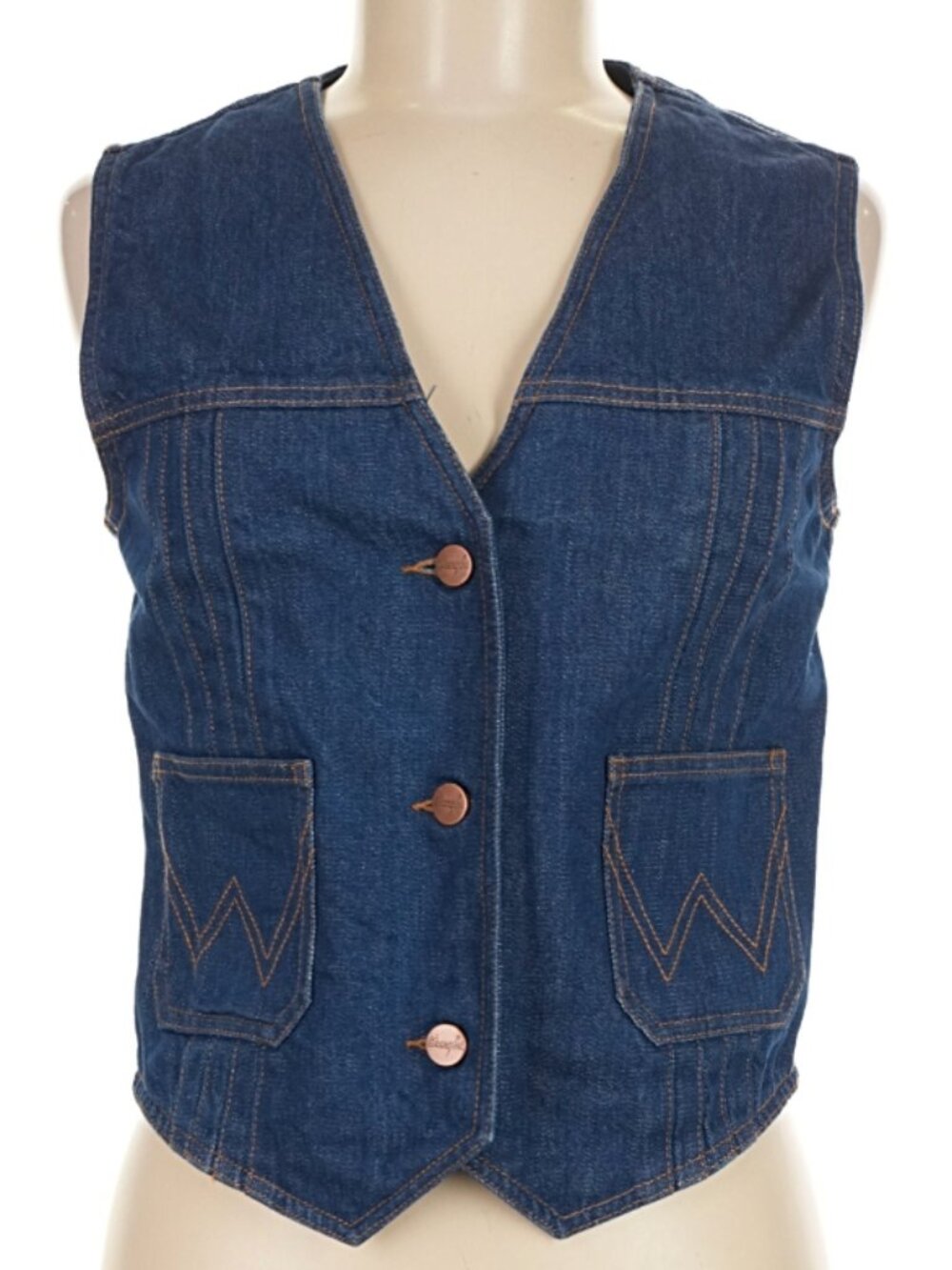 Wrangler Denim Vest, Dark Wash, Size M